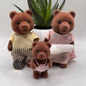 Calico Critters Sylvanian Families Vintage  Timbertop Bear Family